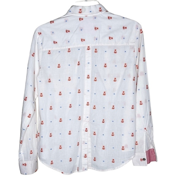 Maeve Anthropologie Miette Tee Pee Print Button Down Shirt Women's Size 2 - Picture 4 of 12
